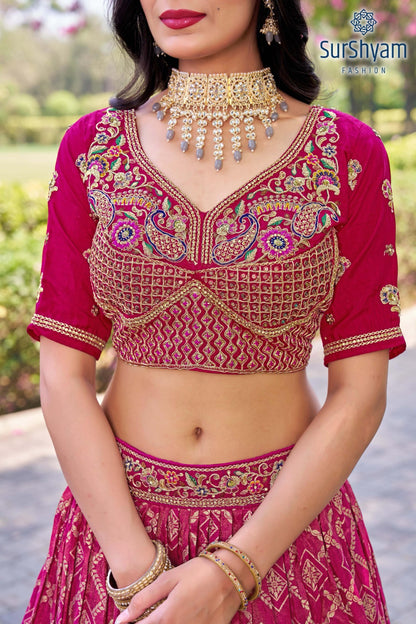 Naseehat Surshyam Fashion Banarasi Silk Lehenga Choli Wholesaler Gujarat