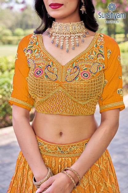 Naseehat Surshyam Fashion Banarasi Silk Lehenga Choli Wholesaler Gujarat