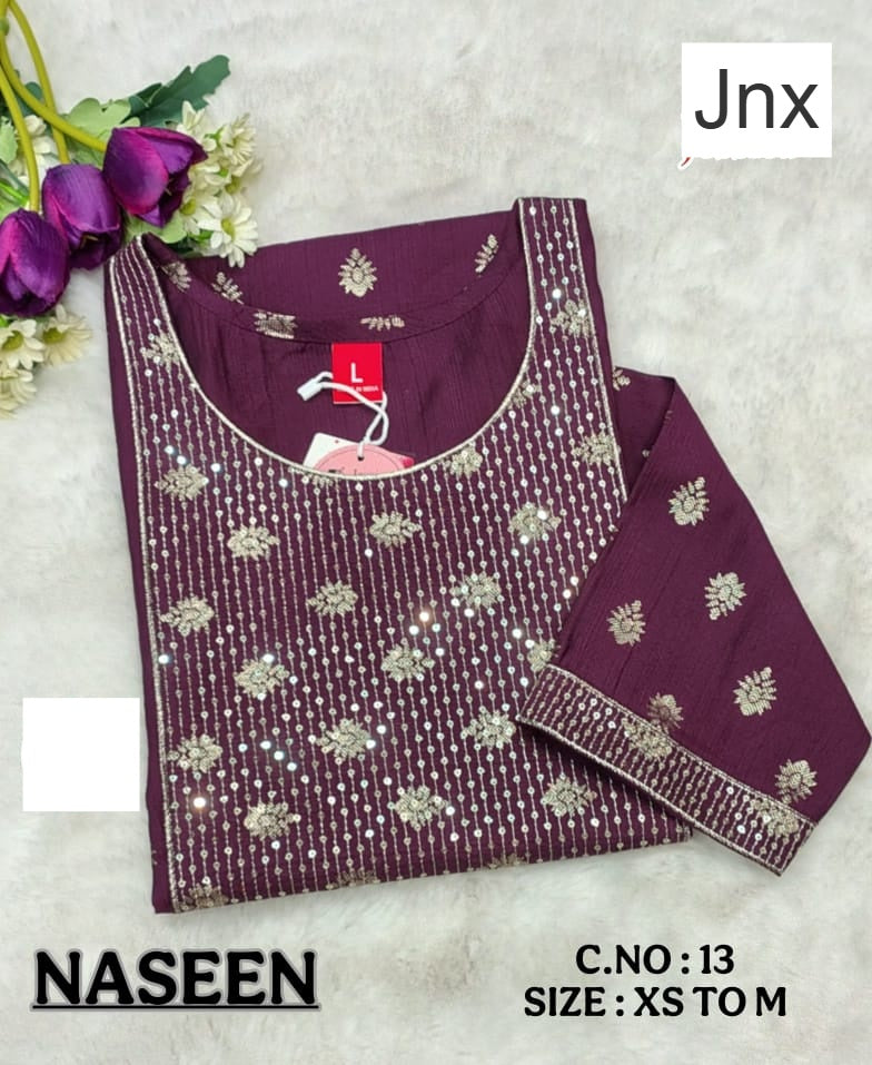 Naseen 291225 Jnx Vertican Straight Cut Kurtis Wholesaler India