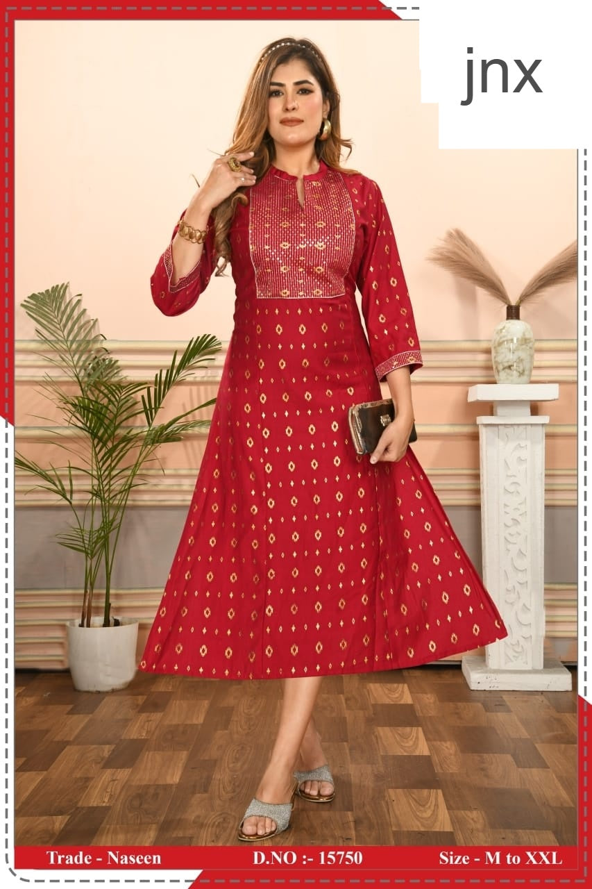 Naseen Jnx Vatican Anarkali Kurtis Exporter Ahmedabad