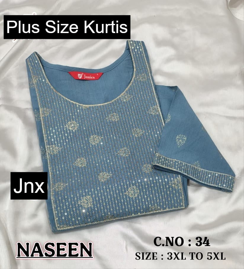 Naseen Jnx Vertican Plus Size Kurtis Wholesaler Ahmedabad