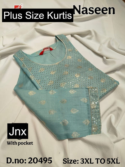 Naseen Jnx Vertican Plus Size Kurtis Wholesaler Ahmedabad