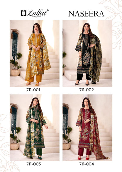 Naseera Zulfat Designer Jam Cotton Karachi Salwar Suits Manufacturer Ahmedabad