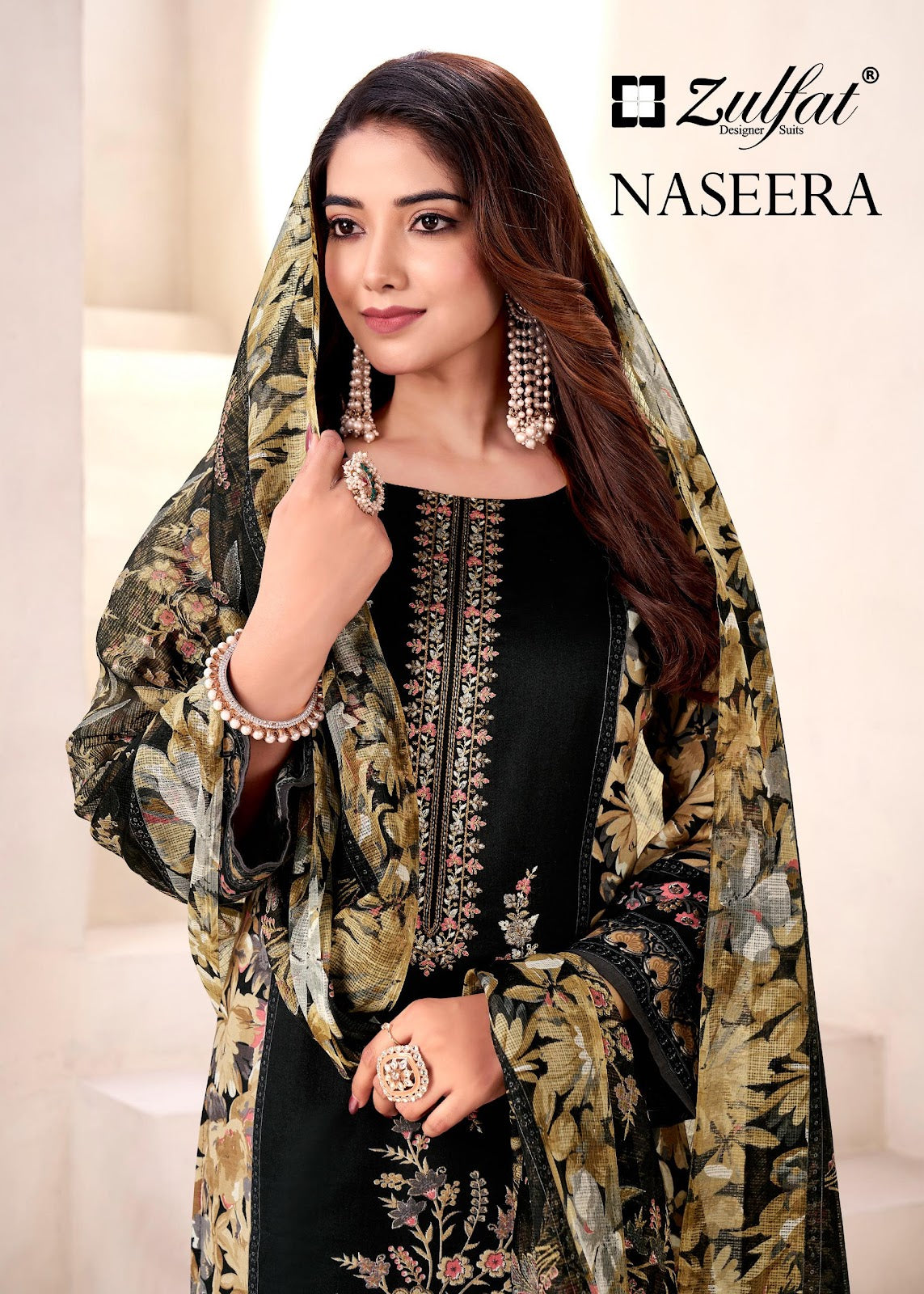 Naseera Zulfat Designer Jam Cotton Karachi Salwar Suits Manufacturer Ahmedabad