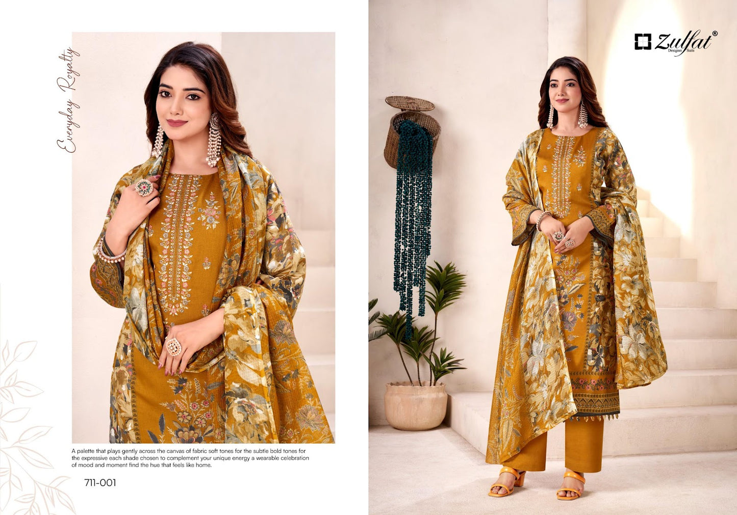 Naseera Zulfat Designer Jam Cotton Karachi Salwar Suits Manufacturer Ahmedabad