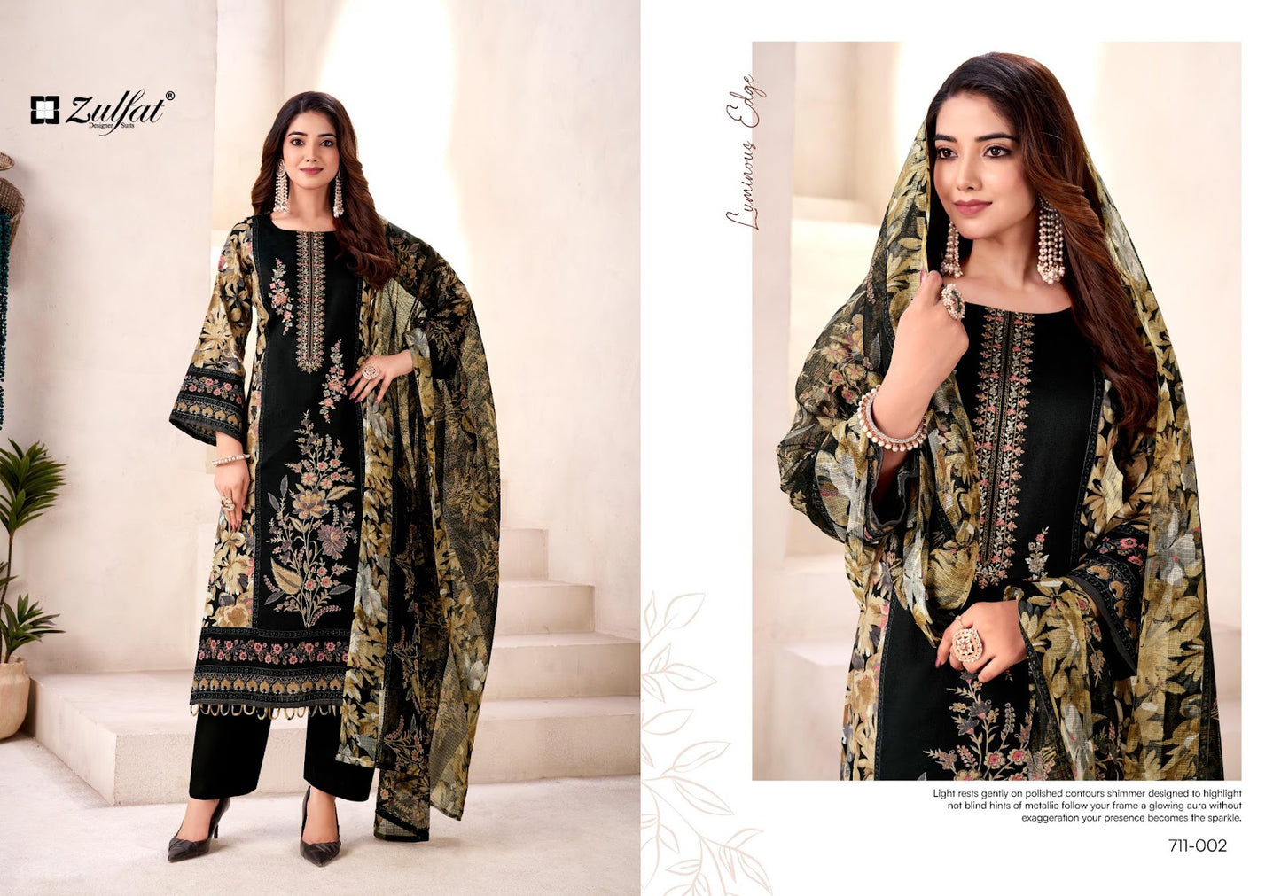 Naseera Zulfat Designer Jam Cotton Karachi Salwar Suits Manufacturer Ahmedabad
