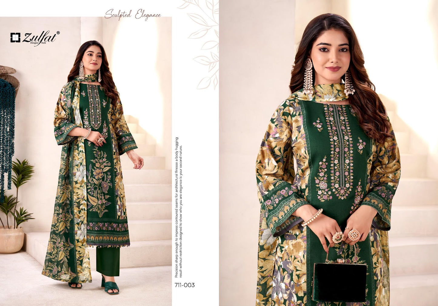 Naseera Zulfat Designer Jam Cotton Karachi Salwar Suits Manufacturer Ahmedabad