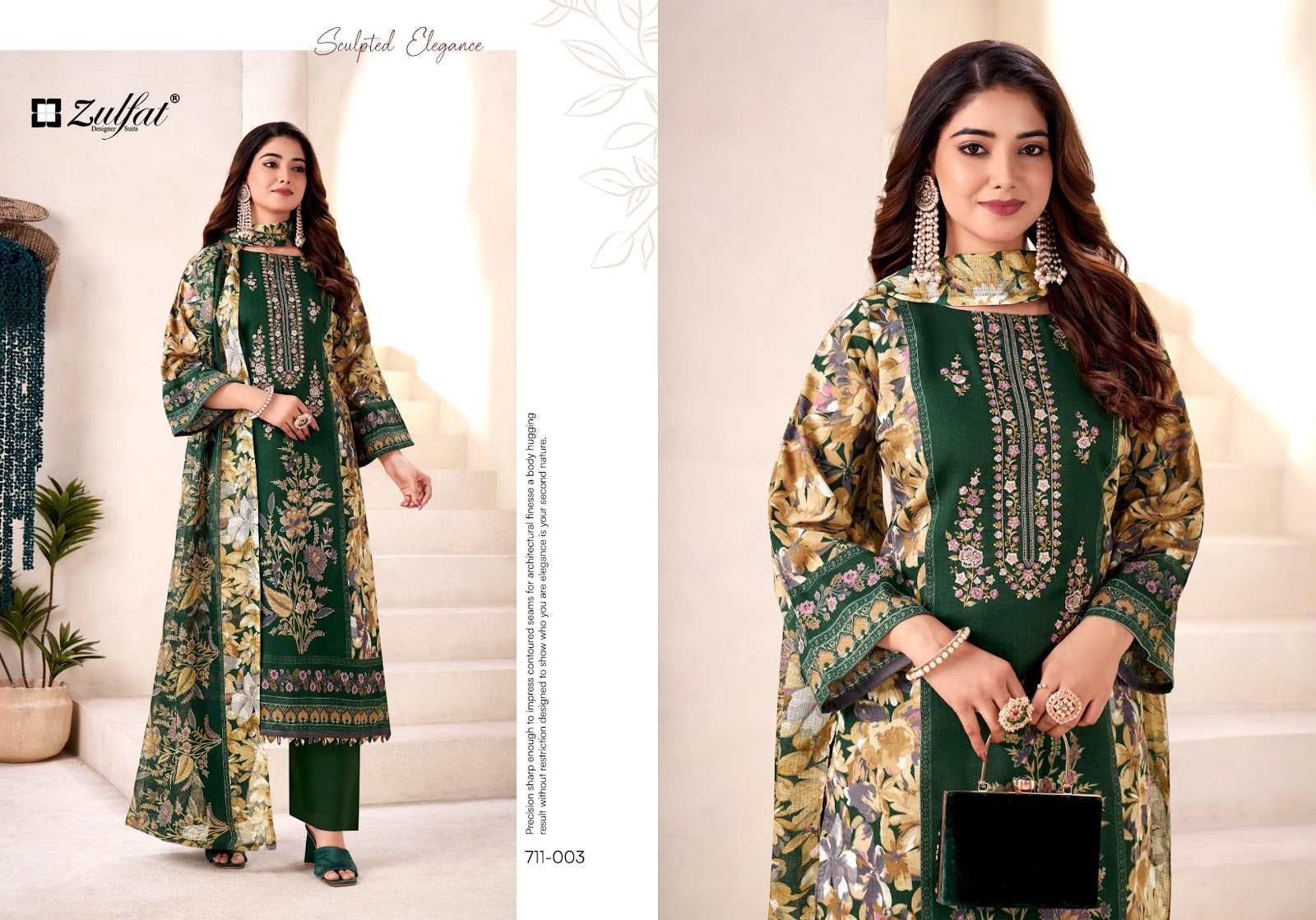 Naseera Zulfat Designer Jam Cotton Karachi Salwar Suits Manufacturer Ahmedabad