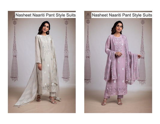 Nasheet Naariti Pure Linen Pant Style Suits Wholesale Rate