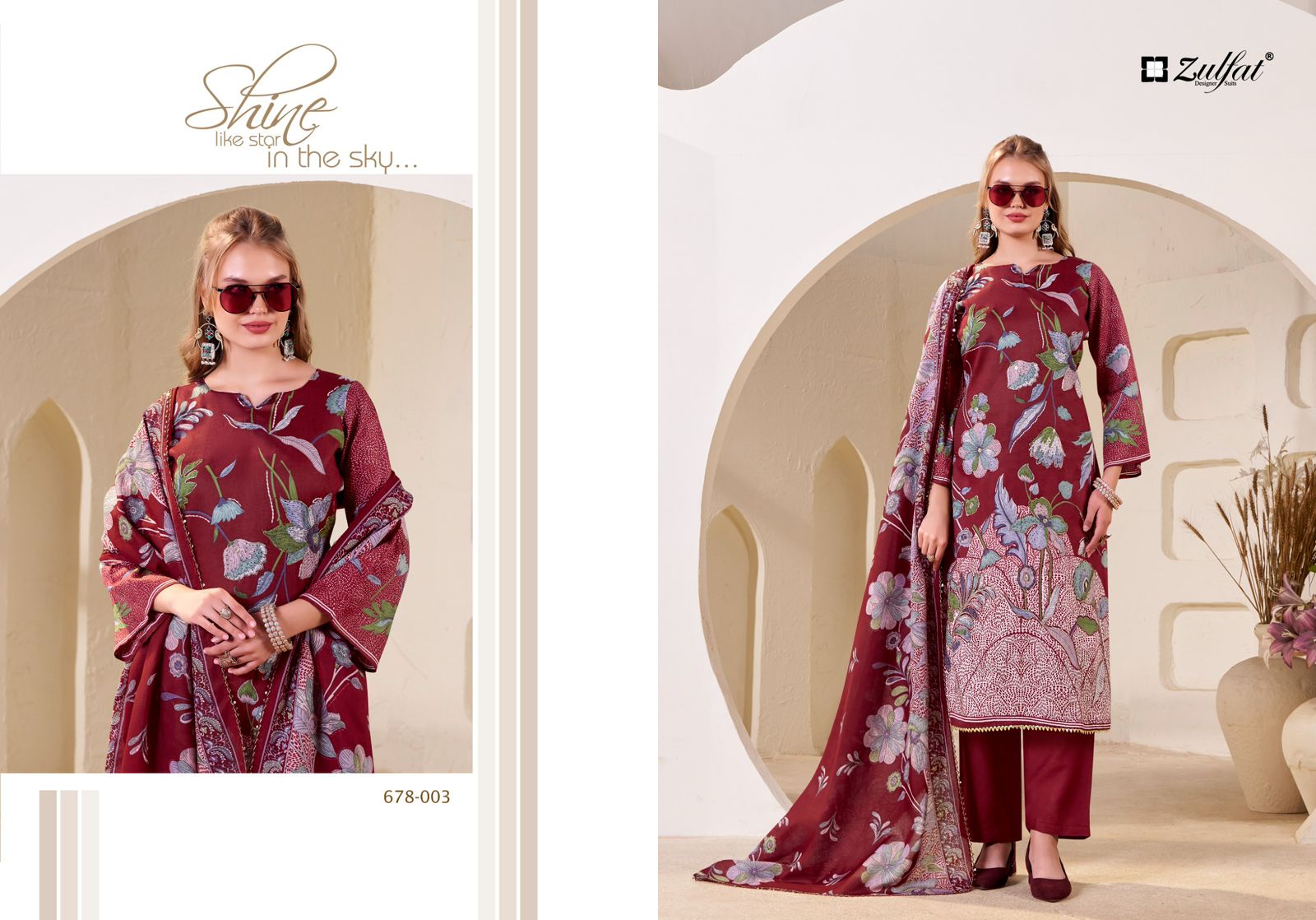 Nasreen 678 Series Zulfat Designer Pakistani Salwar Suits Exporter Ahmedabad