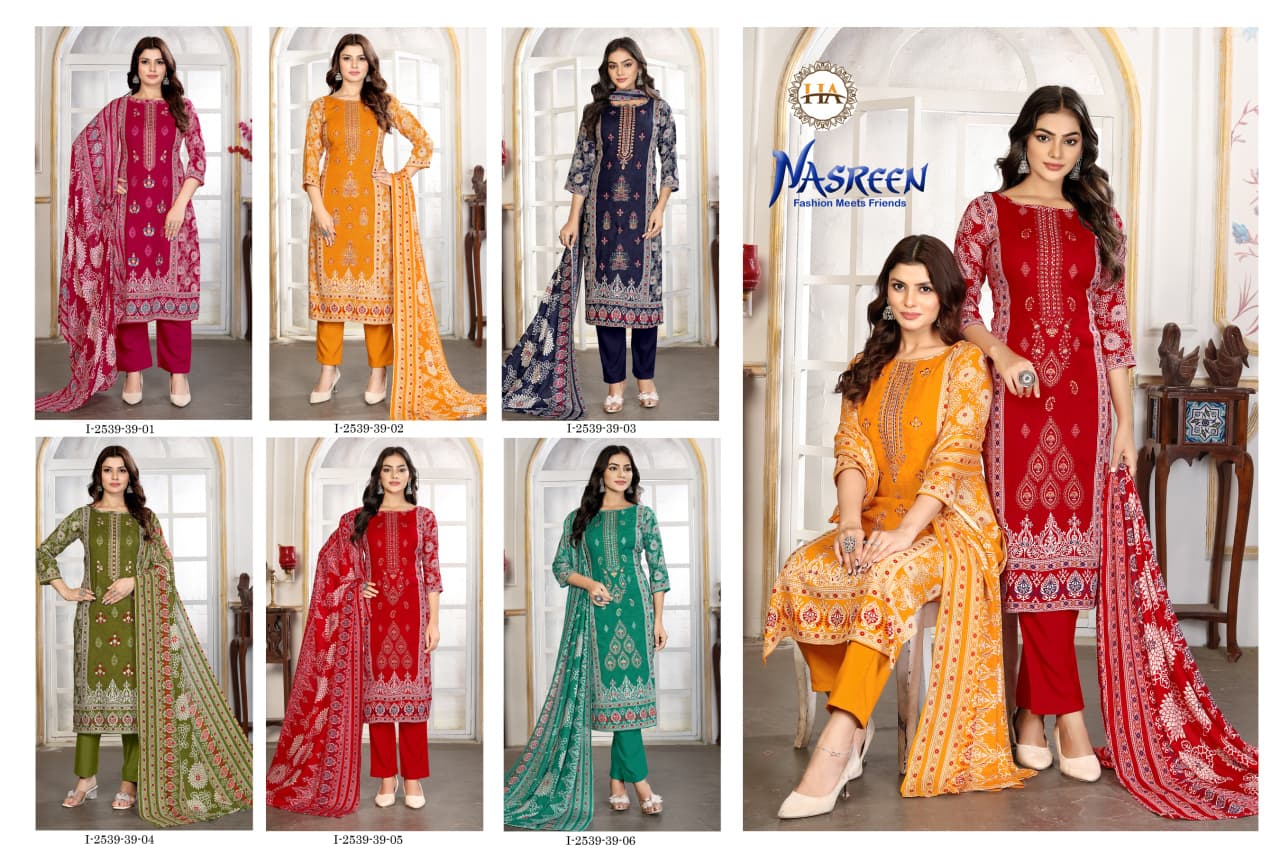 Nasreen Harshit Fashion Viscose Reyon Karachi Salwar Suits Wholesaler