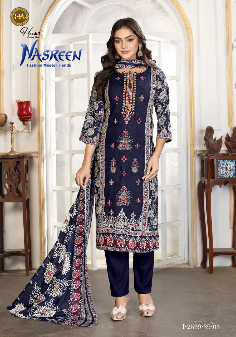 Nasreen Harshit Fashion Viscose Reyon Karachi Salwar Suits Wholesaler
