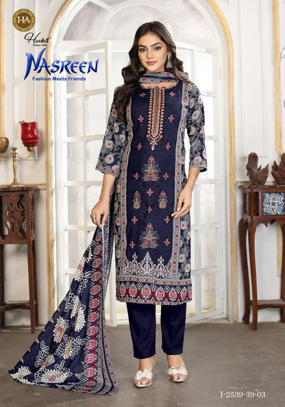 Nasreen Harshit Fashion Viscose Reyon Karachi Salwar Suits Wholesaler