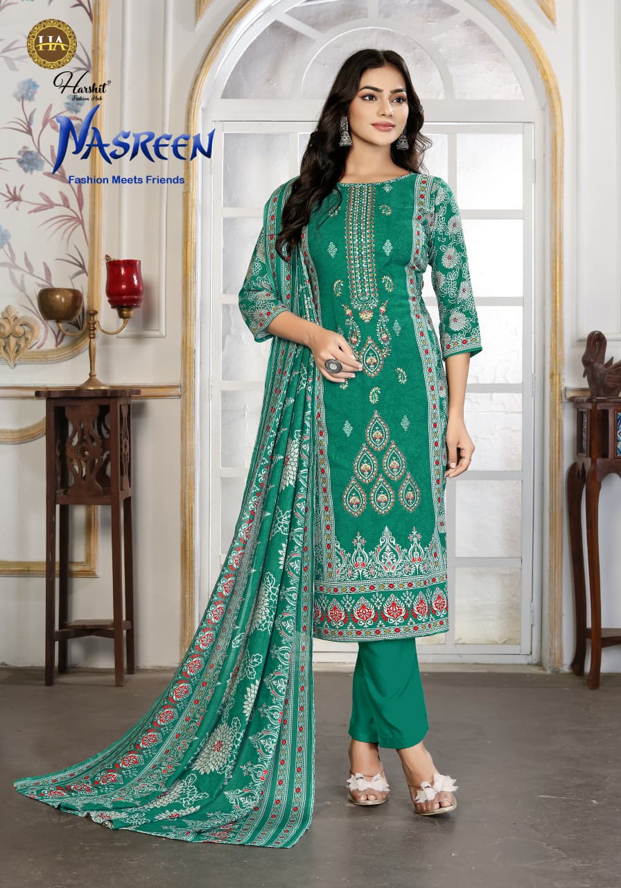 Nasreen Harshit Fashion Viscose Reyon Karachi Salwar Suits Wholesaler