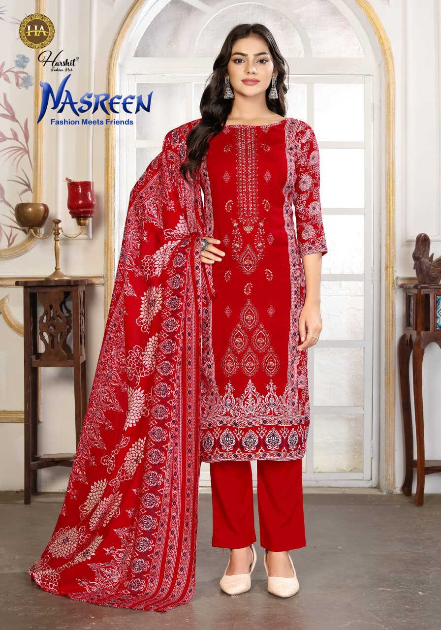 Nasreen Harshit Fashion Viscose Reyon Karachi Salwar Suits Wholesaler