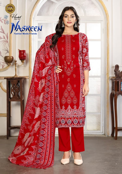 Nasreen Harshit Fashion Viscose Reyon Karachi Salwar Suits Wholesaler