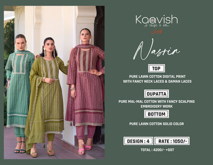 Nasrin Kaavish Pure Lawn Pant Style Suits Wholesale Price
