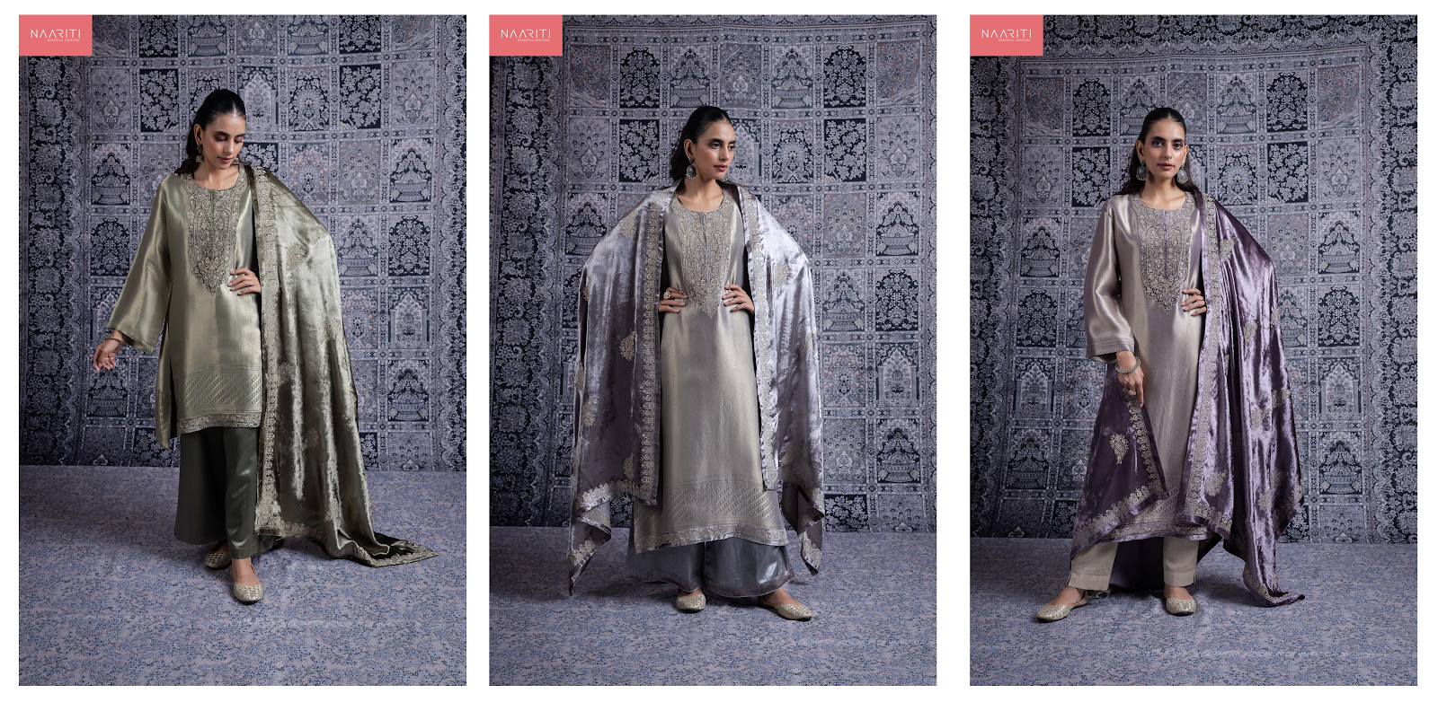 Nasrin Naariti Pure Silk Velvet Suits Wholesale