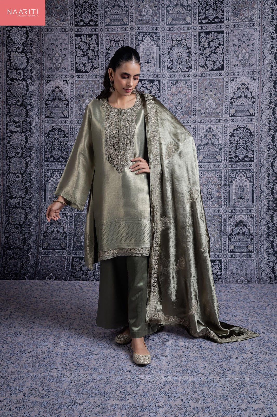 Nasrin Naariti Pure Silk Velvet Suits Wholesale