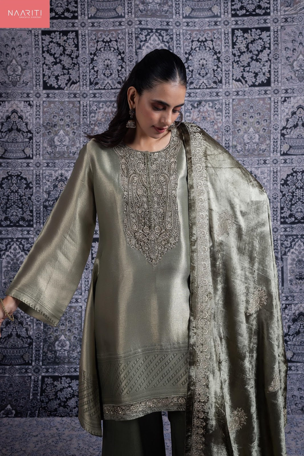 Nasrin Naariti Pure Silk Velvet Suits Wholesale