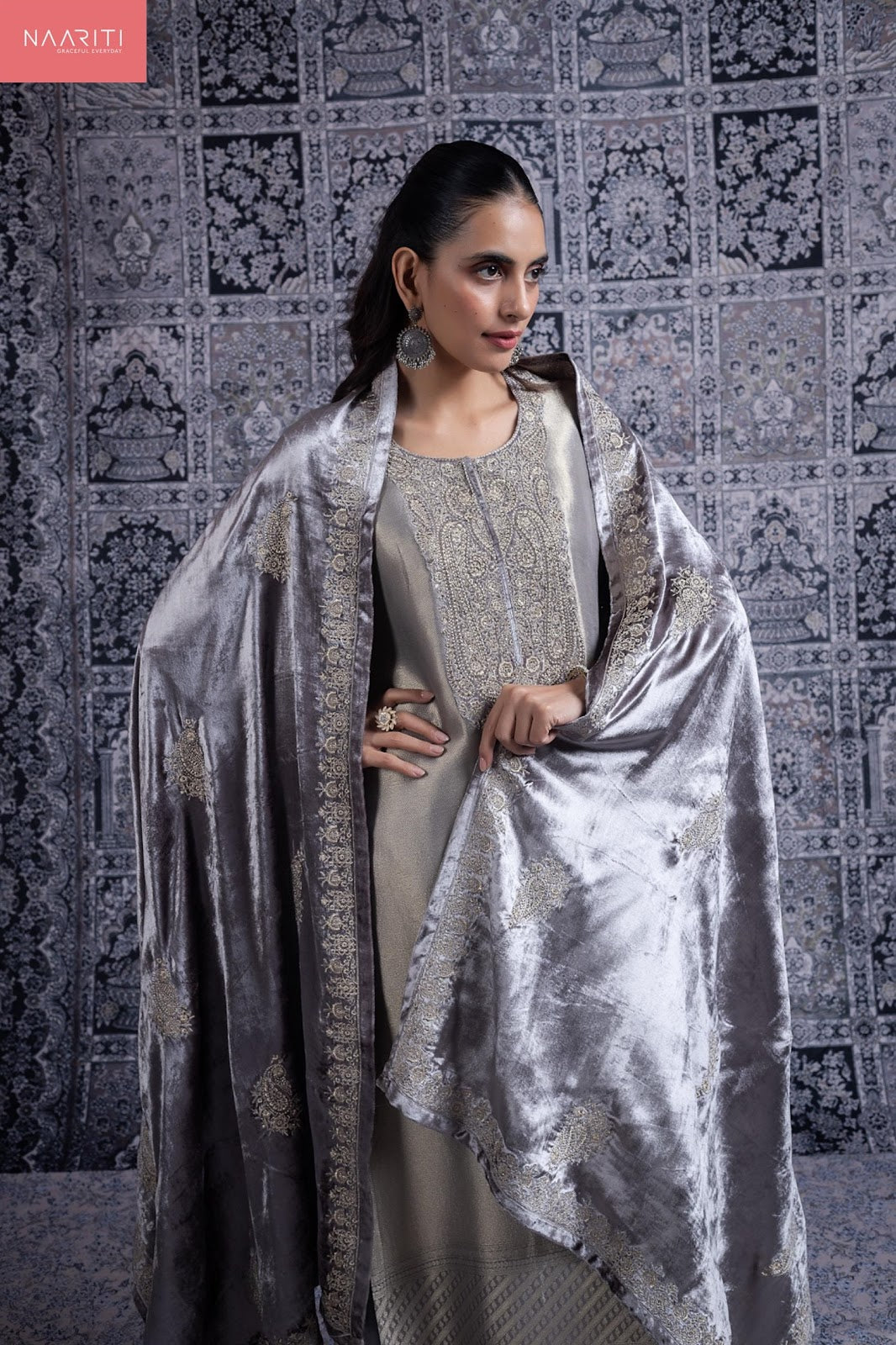 Nasrin Naariti Pure Silk Velvet Suits Wholesale