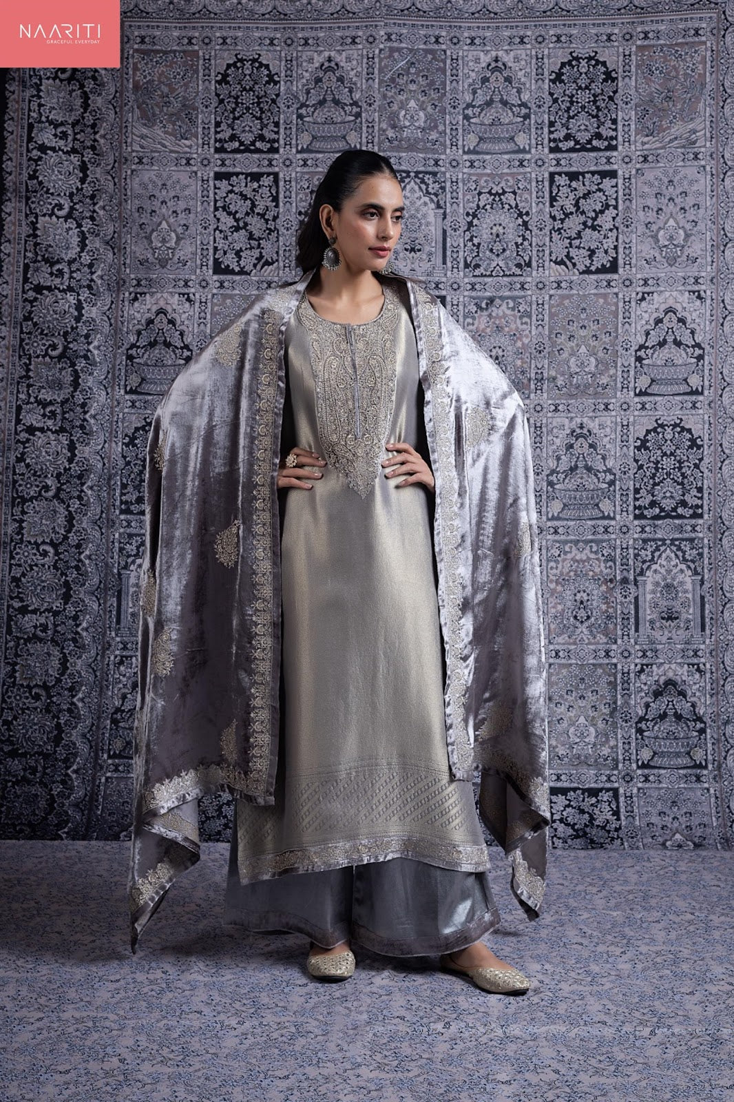 Nasrin Naariti Pure Silk Velvet Suits Wholesale