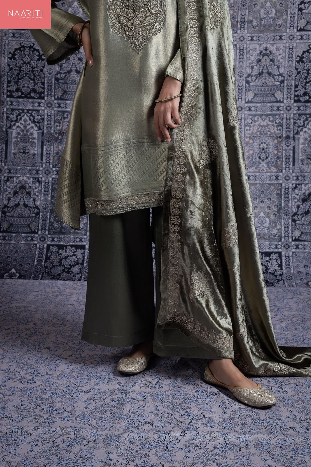 Nasrin Naariti Pure Silk Velvet Suits Wholesale
