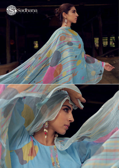 Nasrin Sadhana Pure Lawn Pant Style Suits Exporter Gujarat