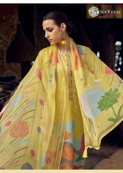 Nasrin Sadhana Pure Lawn Pant Style Suits Exporter Gujarat