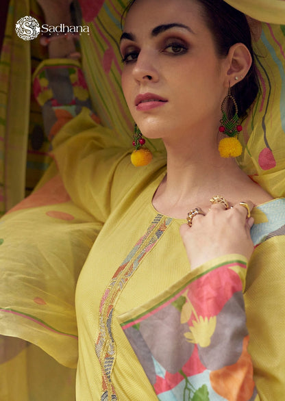 Nasrin Sadhana Pure Lawn Pant Style Suits Exporter Gujarat