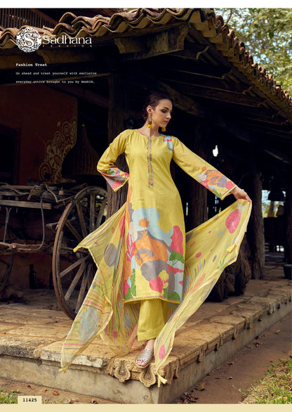 Nasrin Sadhana Pure Lawn Pant Style Suits Exporter Gujarat