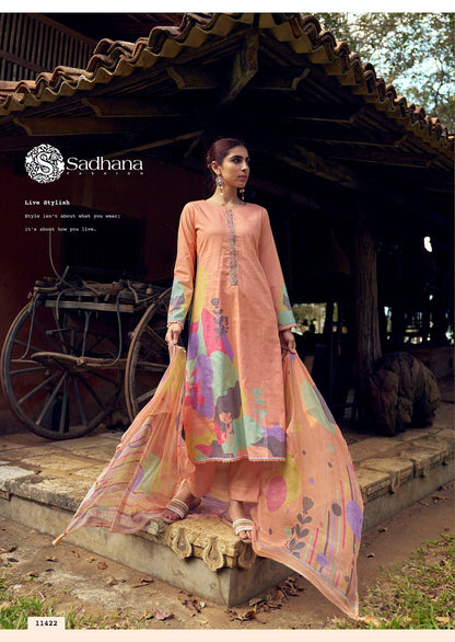 Nasrin Sadhana Pure Lawn Pant Style Suits Exporter Gujarat