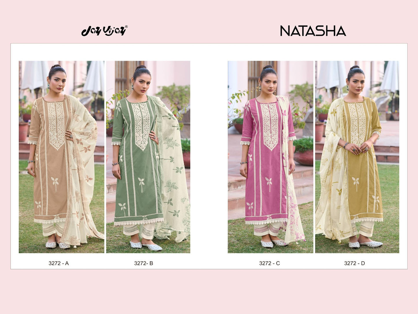Natasha 3272 Jay Vijay Pure Cotton Pant Style Suits Exporter Gujarat