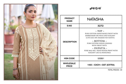Natasha 3272 Jay Vijay Pure Cotton Pant Style Suits Exporter Gujarat