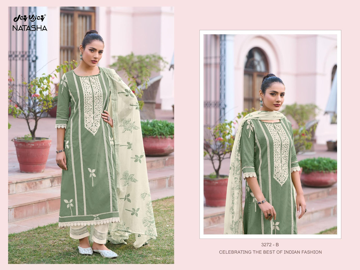 Natasha 3272 Jay Vijay Pure Cotton Pant Style Suits Exporter Gujarat