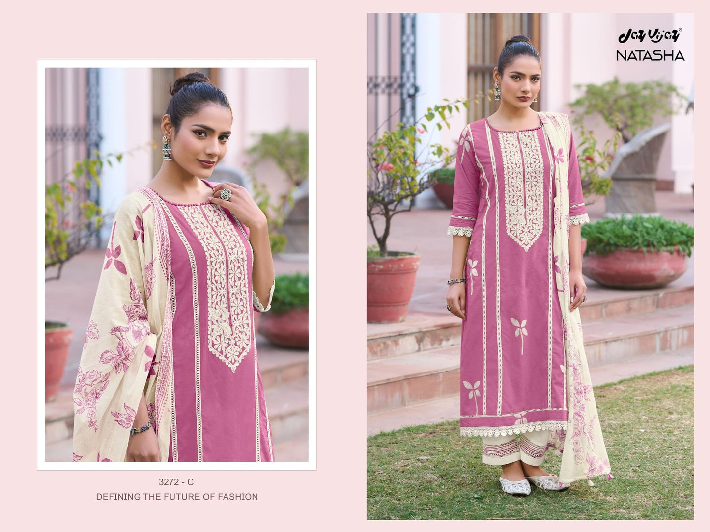Natasha 3272 Jay Vijay Pure Cotton Pant Style Suits Exporter Gujarat