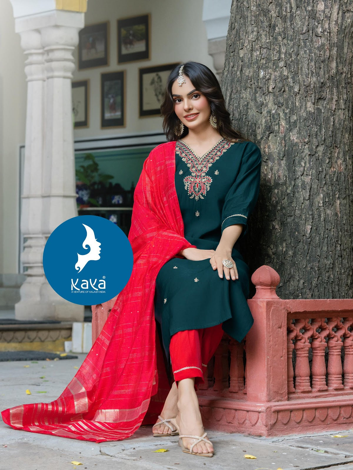 Natasha Kaya Roman Silk Readymade Pant Style Suits Wholesale Price