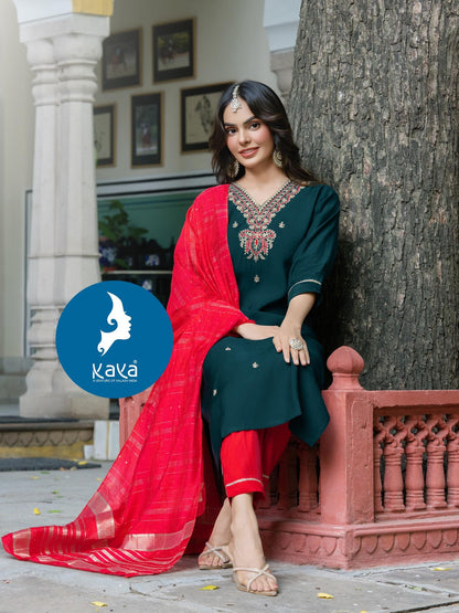 Natasha Kaya Roman Silk Readymade Pant Style Suits Wholesale Price