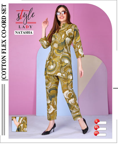 Natasha Ladys Cotton Co Ord Set Exporter India