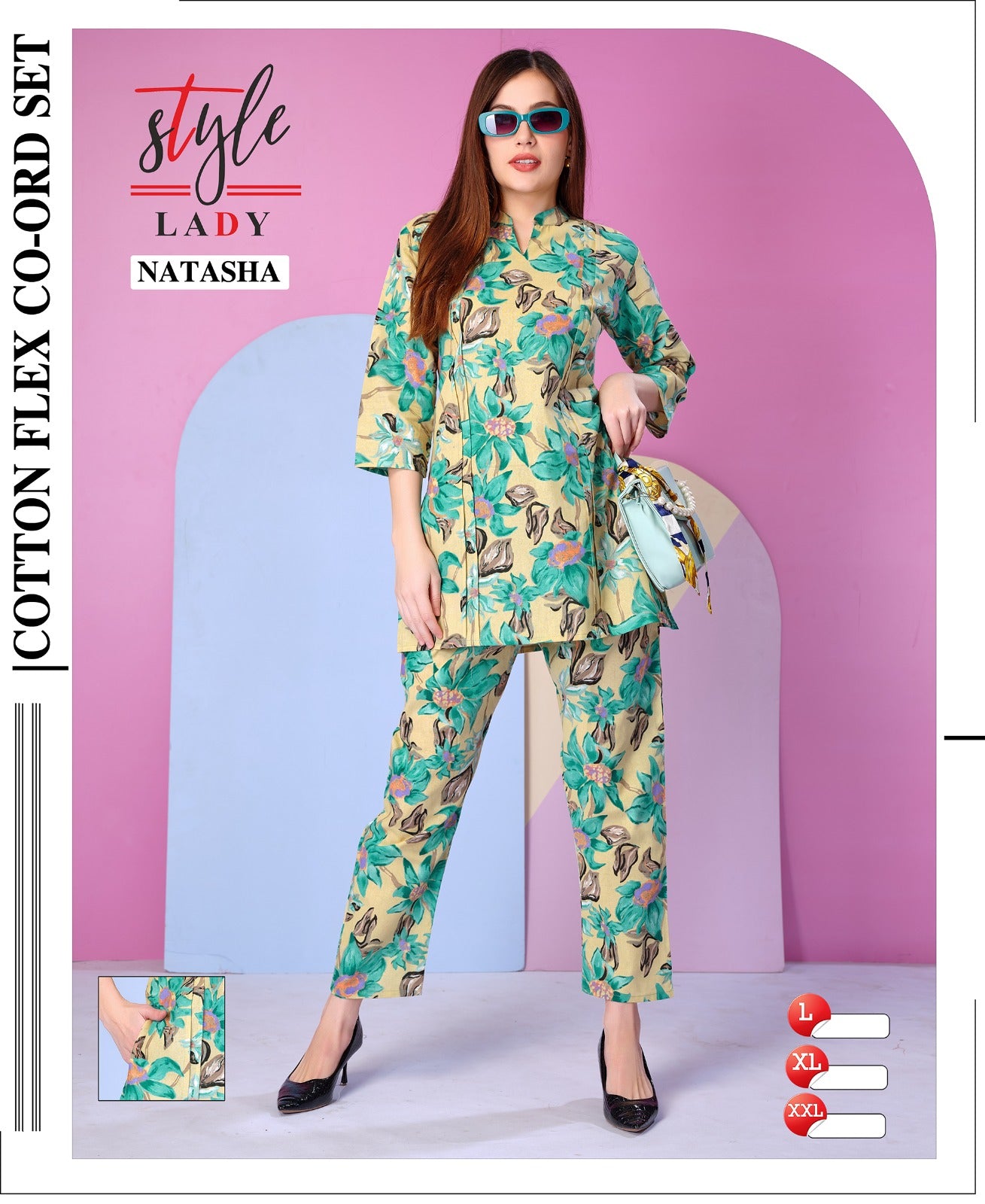 Natasha Ladys Cotton Co Ord Set Exporter India