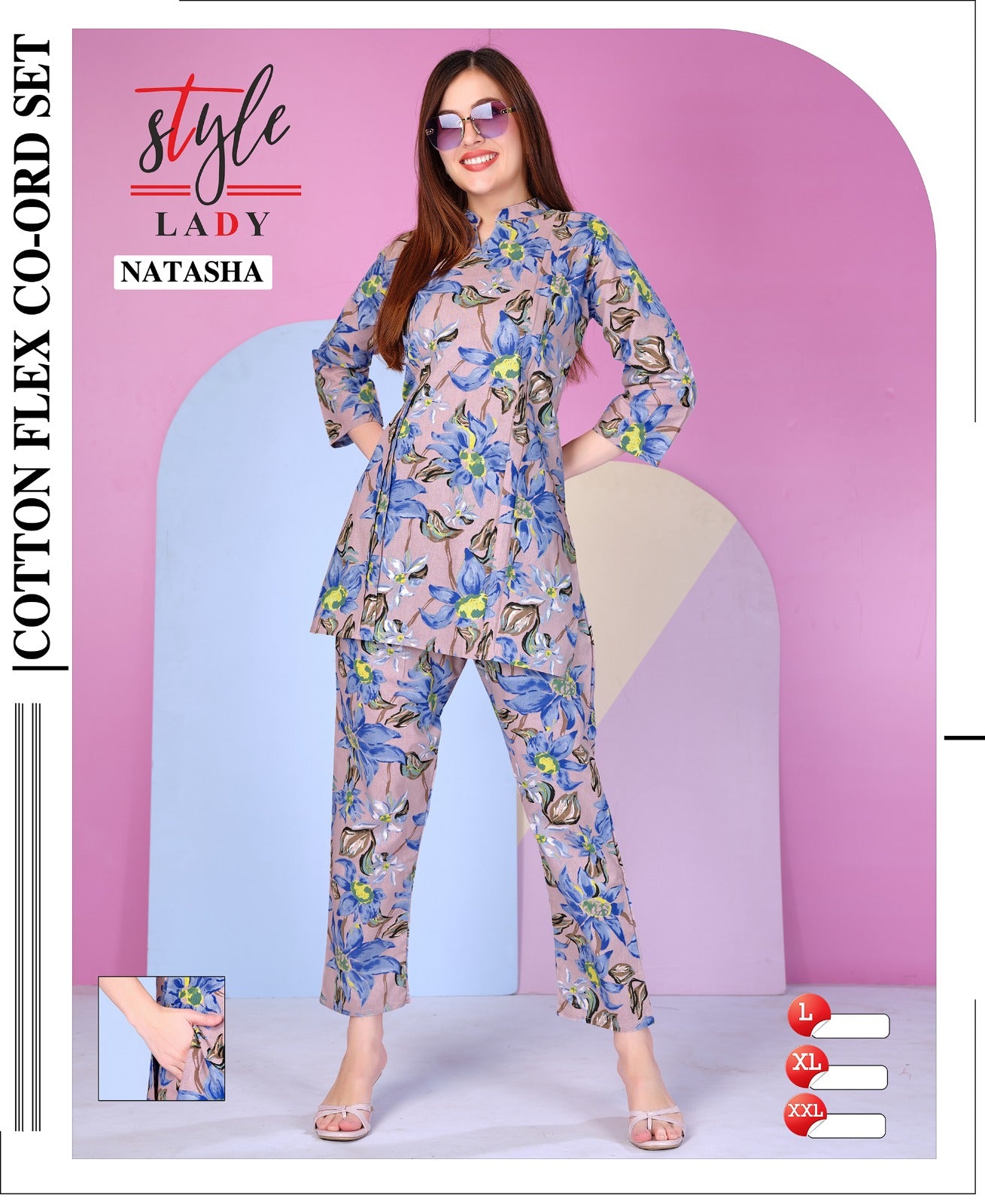 Natasha Ladys Cotton Co Ord Set Exporter India