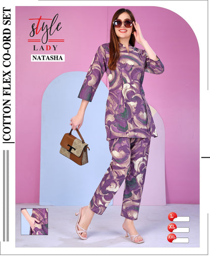 Natasha Ladys Cotton Co Ord Set Exporter India