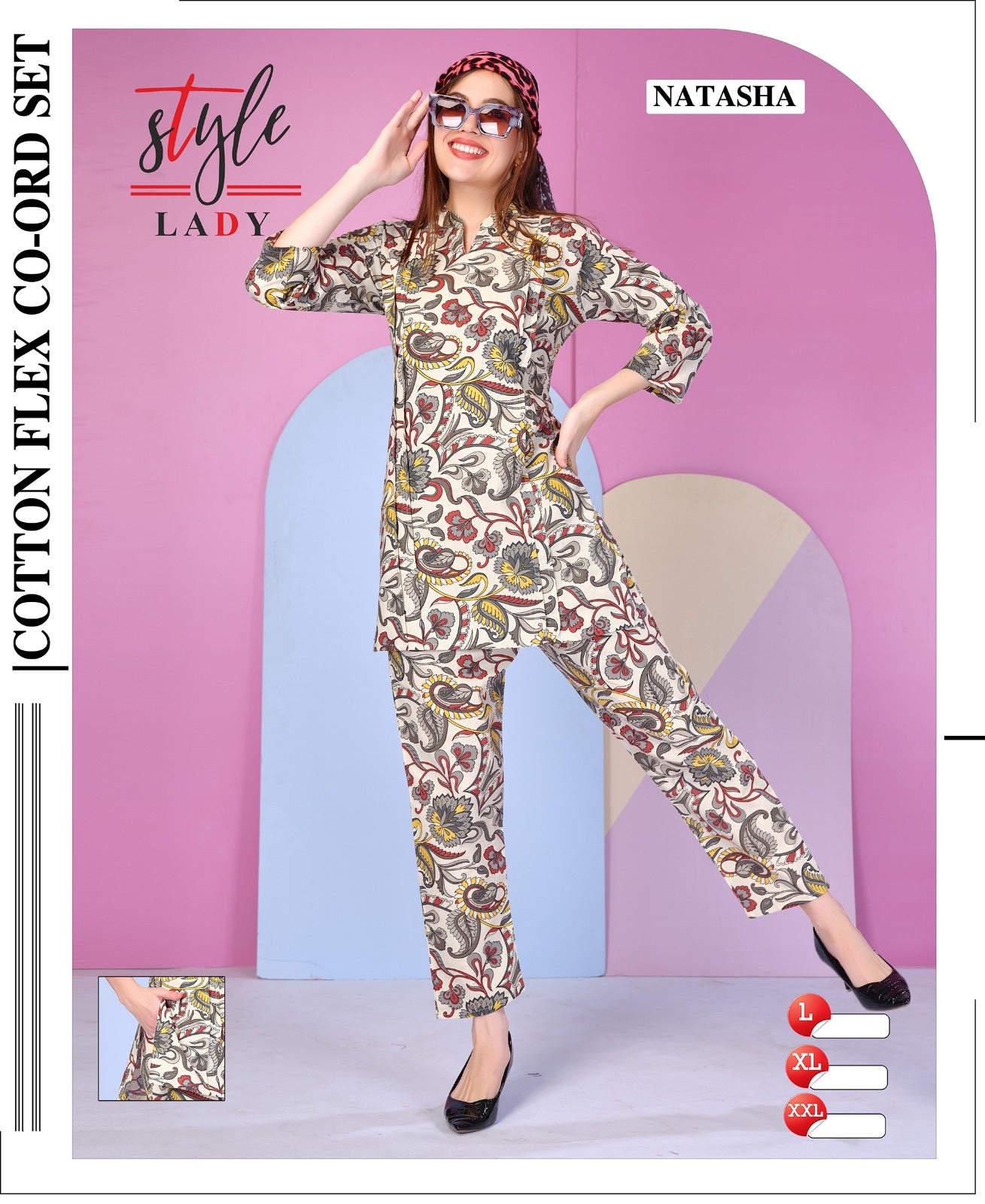 Natasha Ladys Cotton Co Ord Set Exporter India