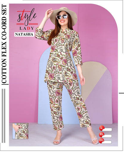 Natasha Ladys Cotton Co Ord Set Exporter India