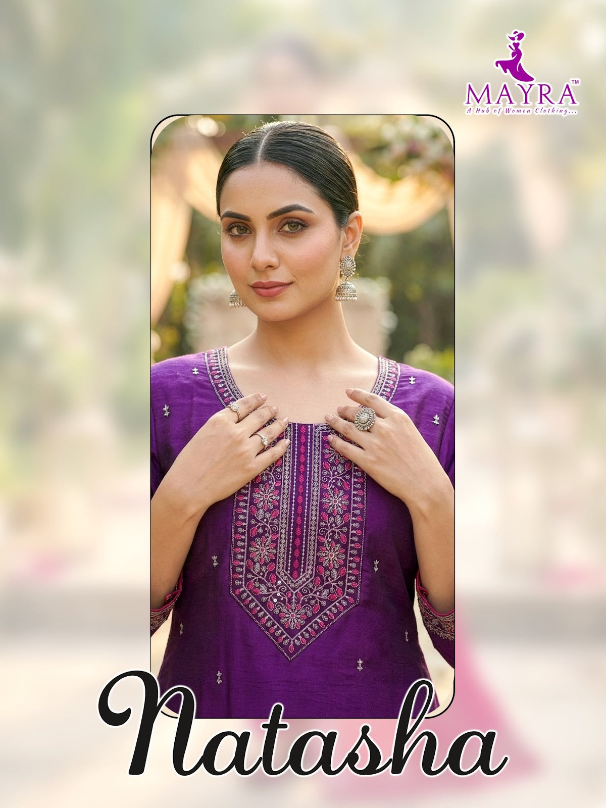 Natasha Mayra Roman Silk Readymade Pant Style Suits Wholesale Price