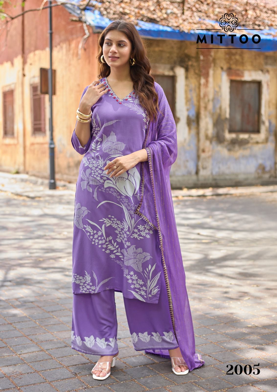 Natasha Mittoo Rayon Readymade Pant Style Suits Exporter