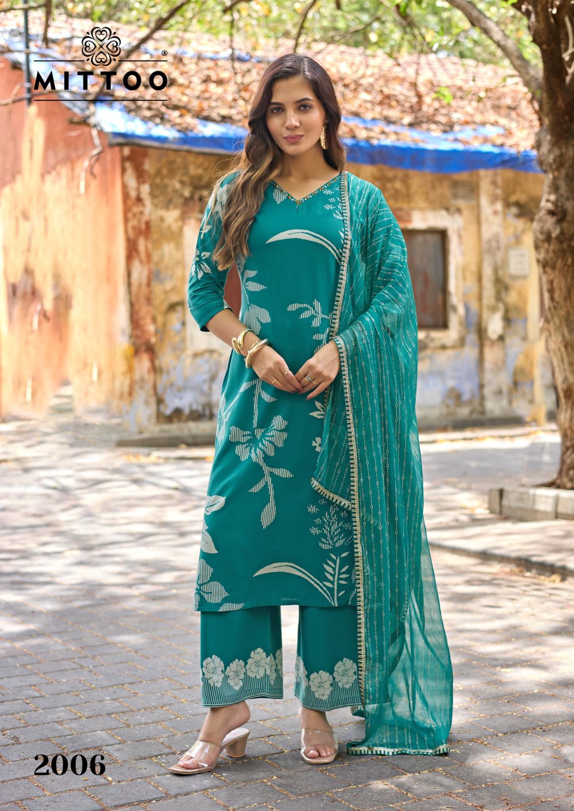 Natasha Mittoo Rayon Readymade Pant Style Suits Exporter