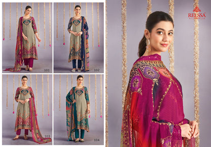 Natasha Relssa Fabrics Pant Style Suits Wholesaler Ahmedabad