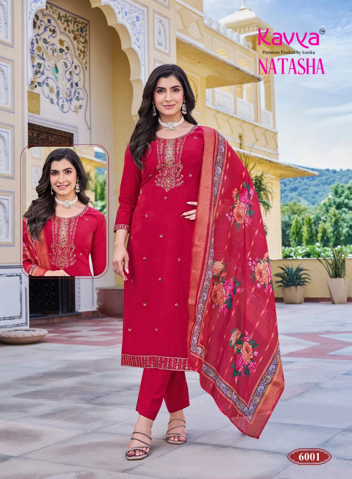 Natasha Vol 6 Kavya Roman Silk Readymade Pant Style Suits Wholesaler Gujarat