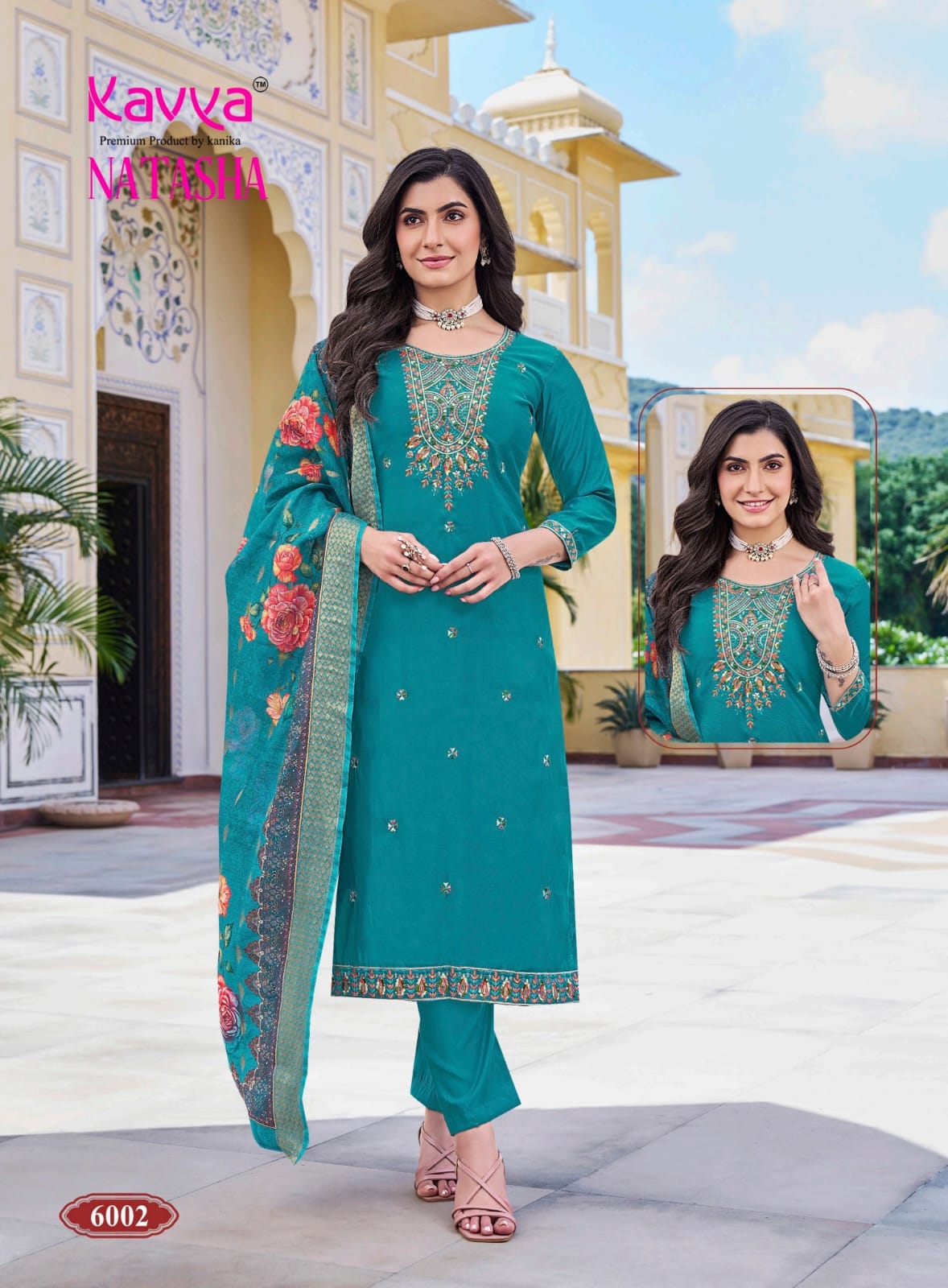 Natasha Vol 6 Kavya Roman Silk Readymade Pant Style Suits Wholesaler Gujarat